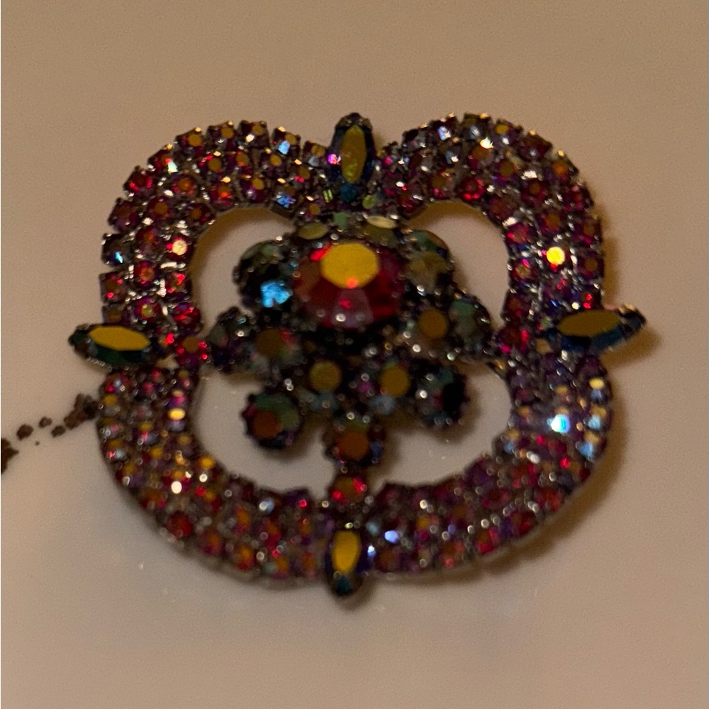 Multicolor Crystal Brooch - Picture 10 of 16